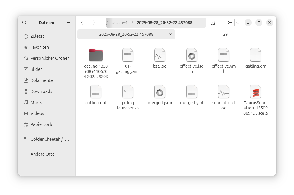 Taurus test run artifacts
